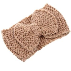**SKYLAR* Tan Bowtie Knot Warm Fashion Headband